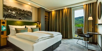 Stadthotels - barrierefrei - Salzburg - Zimmer im Salzburger Land Design mit Boxspringbetten erwarten Sie - Hotel Motel One Salzburg-Süd