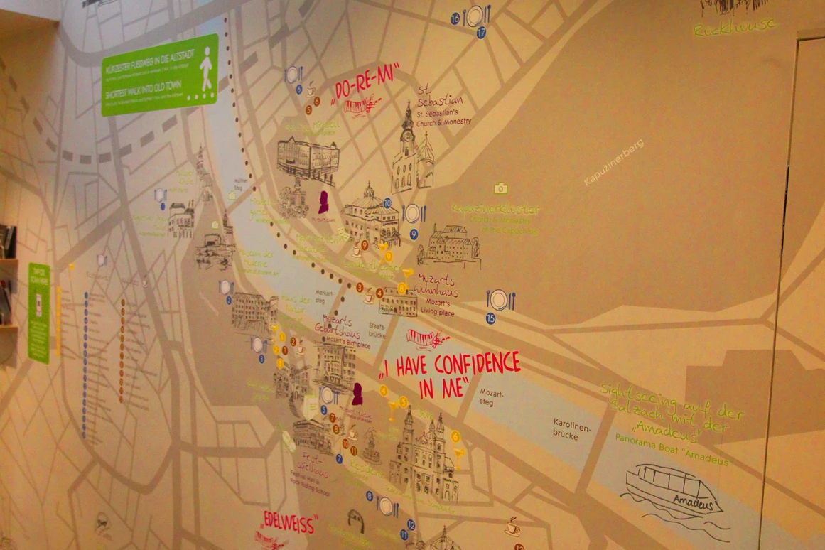 Hotel: Stadtplan an der Wand - Hotel Der Salzburger Hof