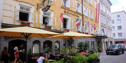 Stadthotels - Verpflegung: Frühstück - Salzburg-Stadt (Salzburg) - Gastgarten beim Kasererbräu - Altstadthotel Kasererbräu