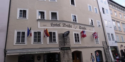 Stadthotels - Verpflegung: Frühstück - Salzburg-Stadt (Salzburg) - Außenansicht des Hotels Weisse Taube - Altstadthotel Weisse Taube